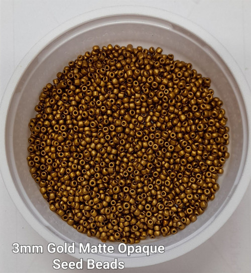 Gold Matte Opaque 8/0 seed beads