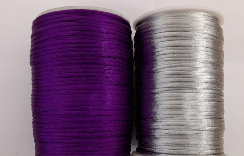 2x 72m reels of 2mm rattail - Platinum Jubilee colours