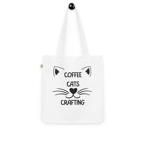 Coffee Cats & Crafting - Organic cotton tote bag