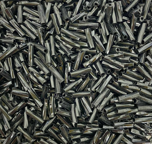 50g glass Twisted bugle beads - Black Opaque - approx 6mm, craft