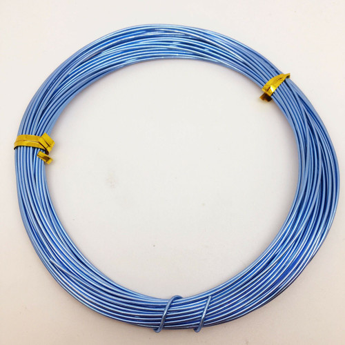 10m Aluminium Wire, 1.0mm thick - Light Blue