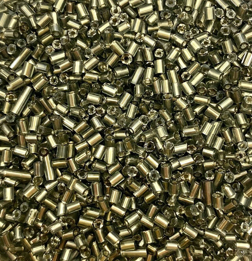 Roughly 1 Lb Lot 2mm SILVER straight Glass Seed & Tube/Bugle Beads
