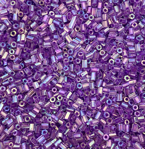 50g glass HEX seed beads - Violet Rainbow, size 11/0 (approx 2mm)