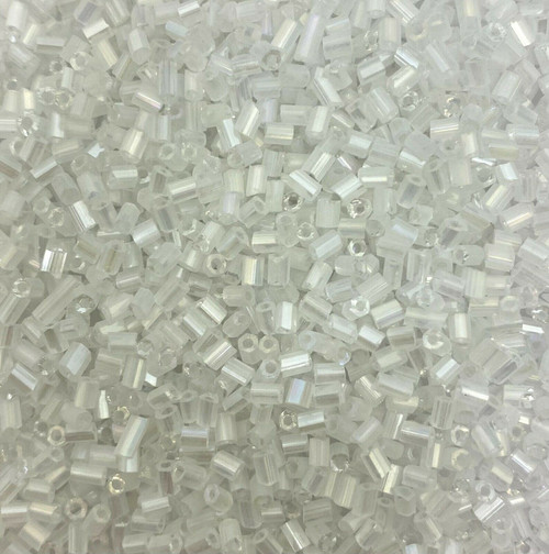 50g glass HEX seed beads - Clear Rainbow, size 11/0 (approx 2mm)