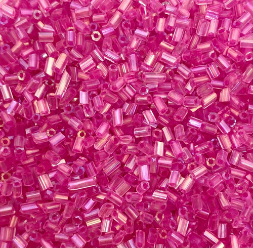 50g glass HEX seed beads - Fuchsia Rainbow - size 11/0 (approx 2mm)