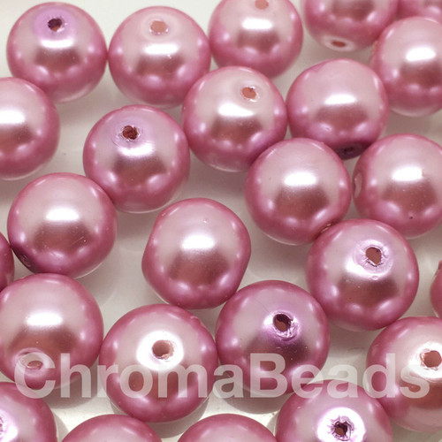 Rose Pink 10mm Glass Pearls