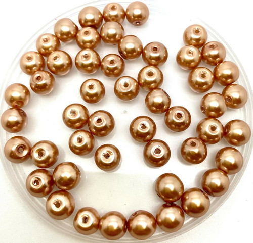 Caramel 6mm Glass Pearls