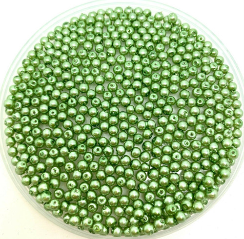 Apple Green 4mm Glass Pearls