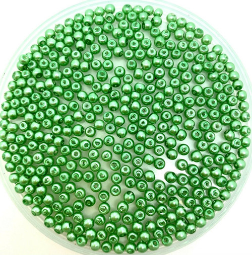 Soft Green 4mm Glass Pearls