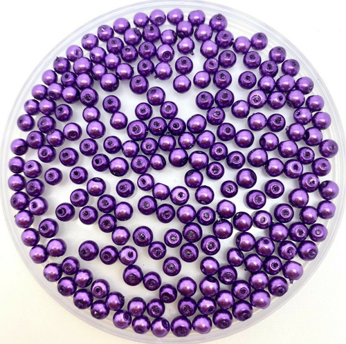 Purple 4mm Glass Pearls