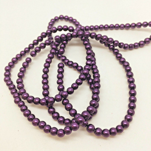 Dark Purple 3mm Glass Pearls