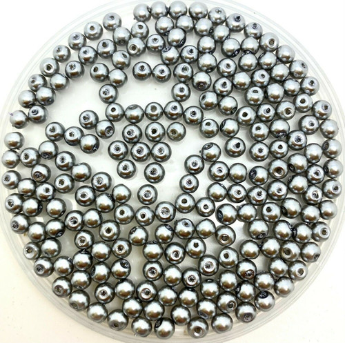 Light Grey 3mm Glass Pearls
