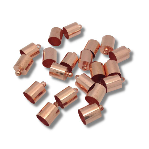 Brass Cord Ends 13mm x 9mm - Pack of 20, Rose Gold coloured