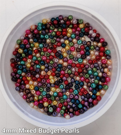 4mm budget Glass Pearls - Mixed (500 beads)