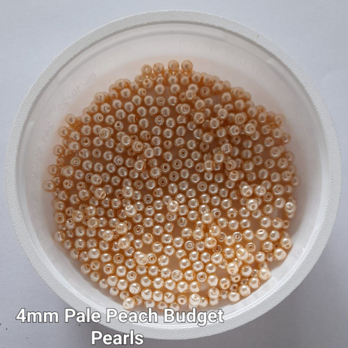 4mm budget Glass Pearls - Pale Peach (500 beads)