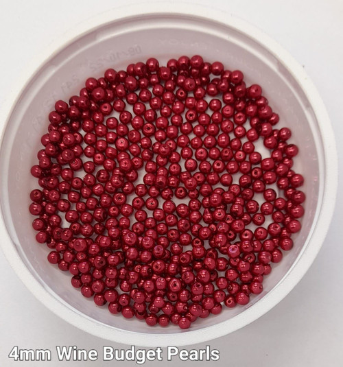 4mm budget Glass Pearls - Wine (500 beads)