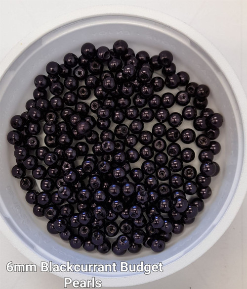6mm budget Glass Pearls - Blackcurrant (200 beads)