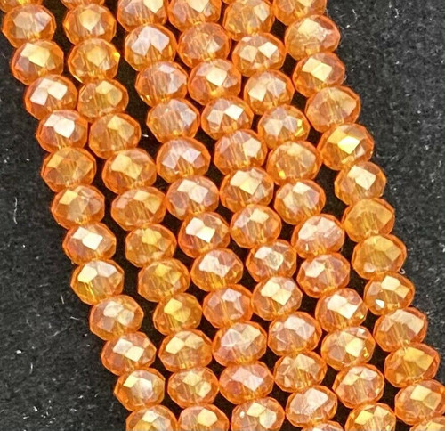 Orange AB 3x2mm Faceted Glass Rondelles