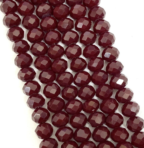 Oxblood (red-brown) Opaque 4x3mm Faceted Glass Rondelles