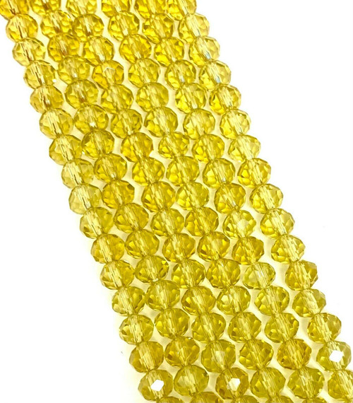Light Gold 6x4mm Faceted Glass Rondelles