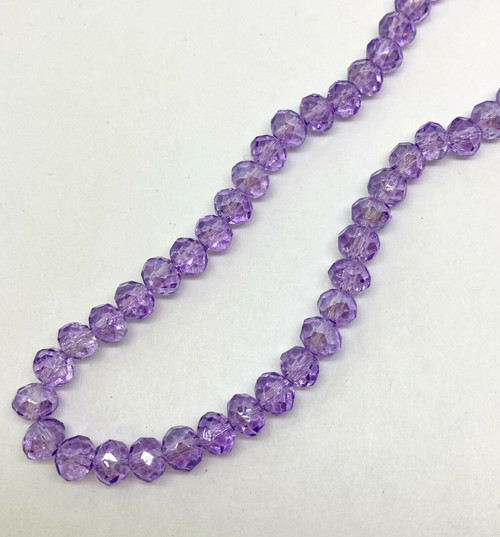 6x4mm Glass Rondelle beads - LILAC - approx 18 inch strand (approx 100 beads)