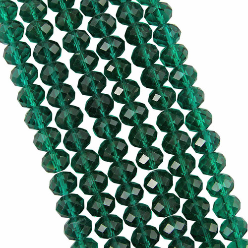Teal 3x2mm Faceted Glass Rondelles