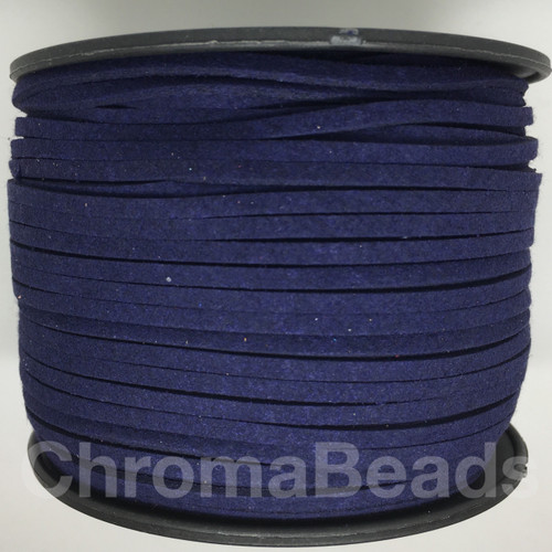 Midnight Blue Faux  Suede Cord