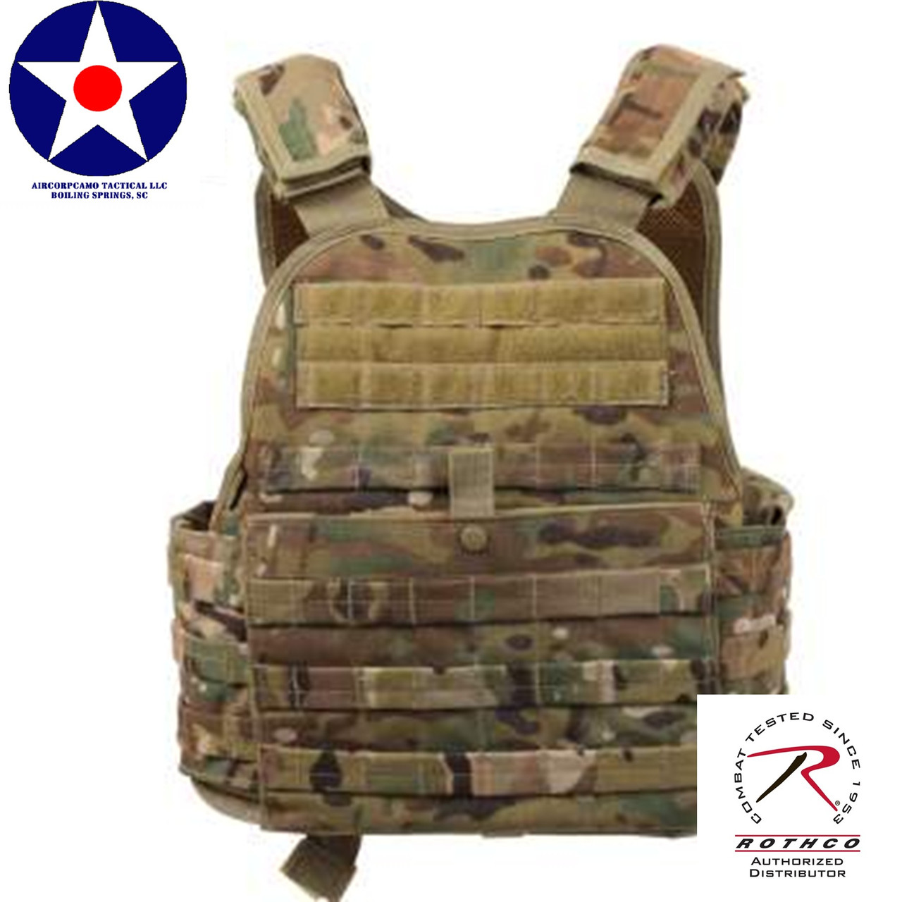 その他 Rothco Tactical Vest PALS Multicam Multicam OCP Rothco MOLLE Plate Carrier Vest