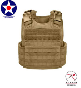 Coyote Brown Rothco MOLLE Plate Carrier Vest