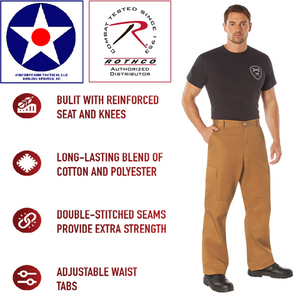 Rothco Relaxed Fit Zipper Fly BDU Pants-Work Brown