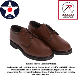 Rothco Brown Uniform Oxford Dress Shoes - AGSU