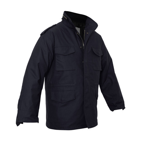 M-65 Field Jacket is made for insulation from cold environments. Water Repellent Outer Shell Adds Protection from Wind, Rain, Snow, And Sleet
Removable Quilted Button-In Liner Provides Additional Warmth and Can Be Worn on Its Own – A Perfect All-Season Jacket, pictured in Midnight Navy Blue