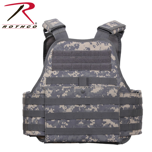 Rothco’s Plate Carrier Vest is a rugged yet lightweight MOLLE (Modular Lightweight Load-Carrying Equipment) compatible tactical vest designed to offer ballistic protection with four plate armor pocket inserts (armor plates not included).