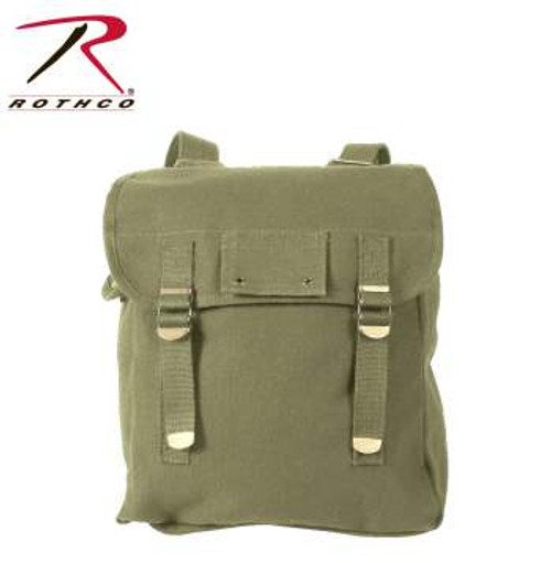 Heavyweight Canvas Musette Bag-Olive drab green