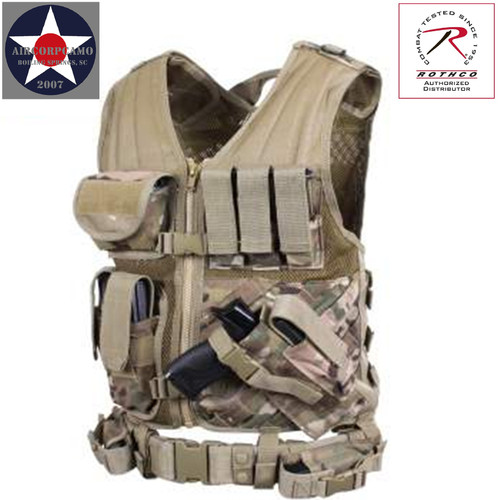 Rothco Cross Draw MOLLE Tactical Vest - Multicam