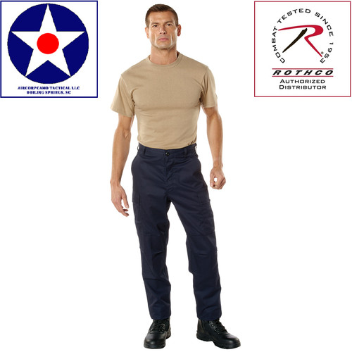 Rothco Relaxed Fit Zipper Fly BDU Pants-Midnight Navy Blue