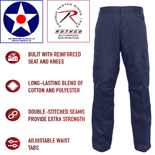 Rothco Relaxed Fit Zipper Fly BDU Pants-Navy Blue