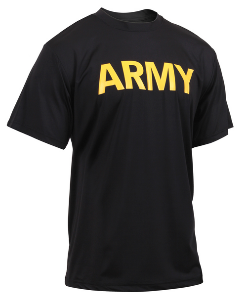 Rothco Physical Training Shirt - ARMY Black & Gold