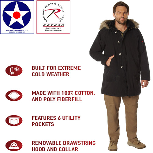 Rothco Vintage N-3B Parka - BLACK