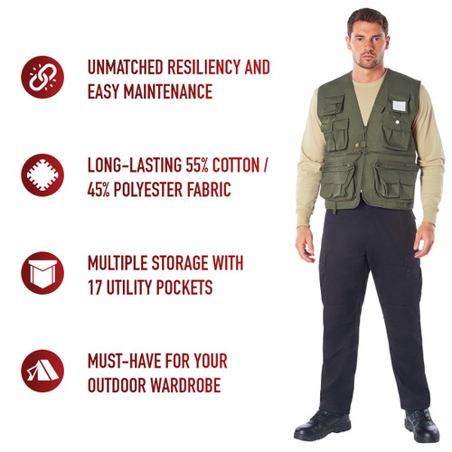 Uncle Milty Travel Vest in Olive Drab Green
17 Pockets