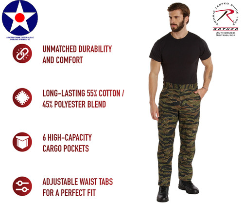 Rothco Camo Tactical BDU Pants-Tiger Stripe Camo