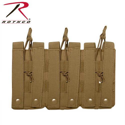 Rothco MOLLE Open Top Six Rifle Magagazine Pouch - COYOTE BROWN
(magazines are not included)