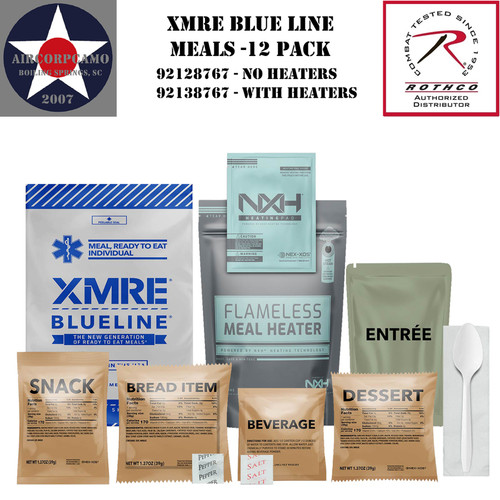 XMRE Blue Line Meals -12 Pack - With Heaters