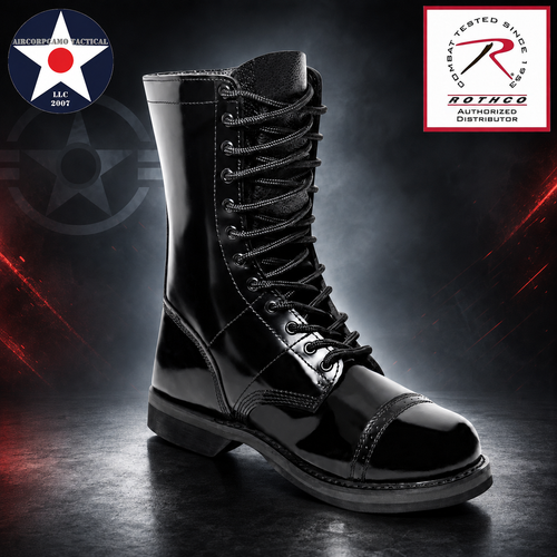 Built for Action: Our 10 Inch Black Leather Jump Boots feature a cushioned, impact-absorbent insole that helps protect your feet by reducing impact from jumping and striking.