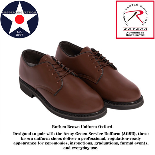 Rothco Brown Uniform Oxford Dress Shoes - AGSU