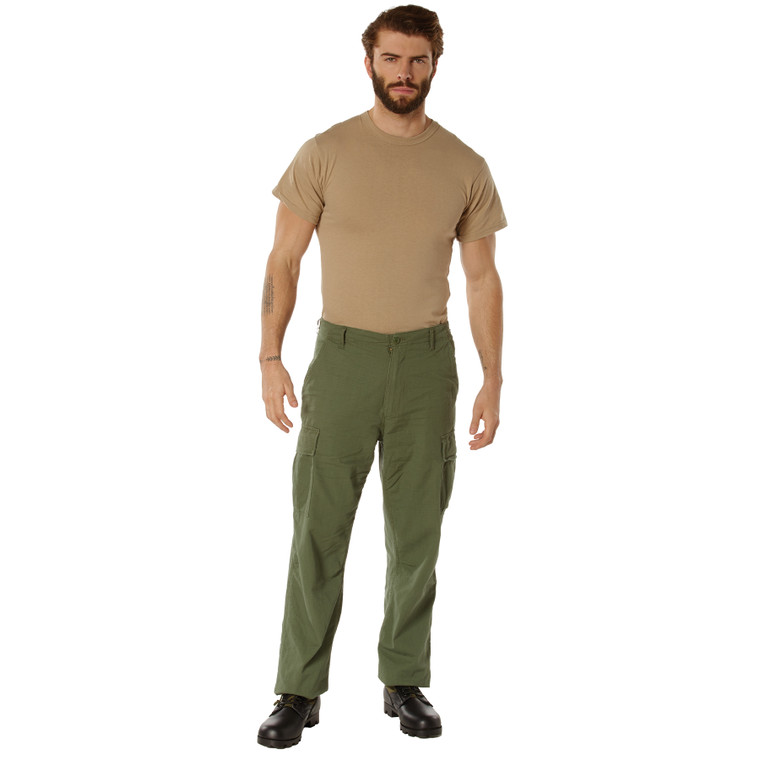 VINTAGE STYLE: Get the ultimate vintage look with our durable and lightweight cotton blend fatigue pants. Built to last and crafted for comfort, enjoy years of style in our timeless design.