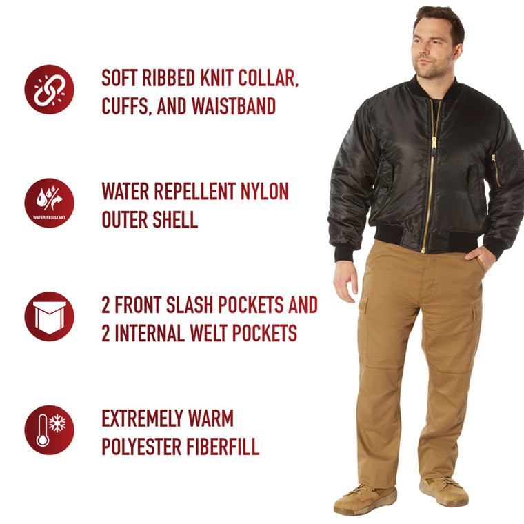 Rothco MA-1 Flight Jacket - Black
