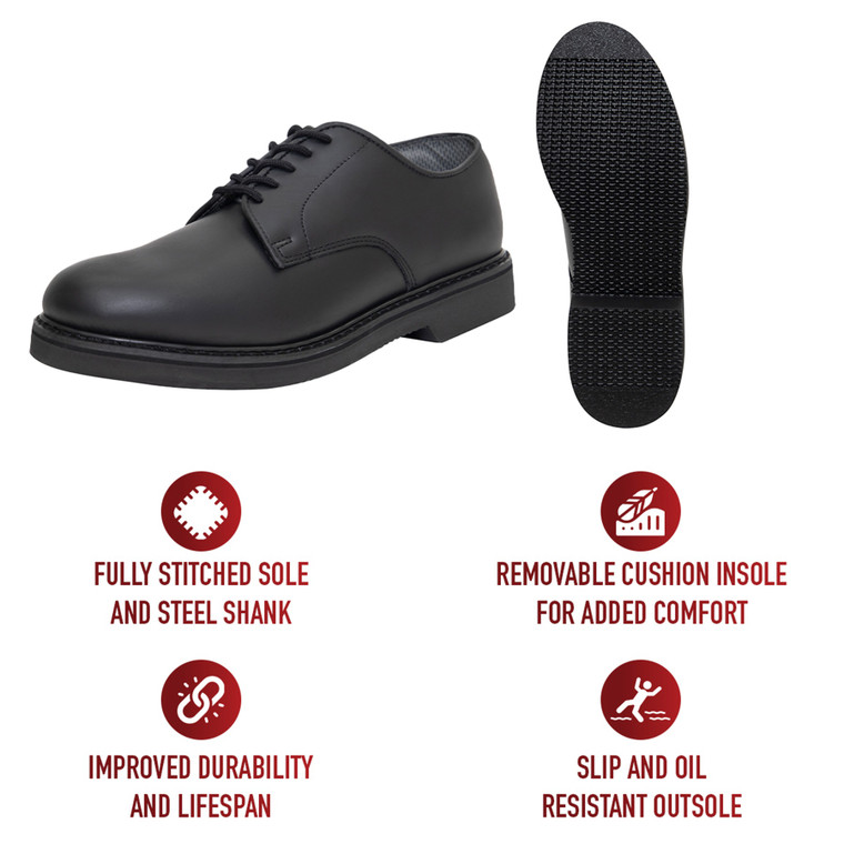 Rothco Military Uniform Oxford Leather Shoes-Black