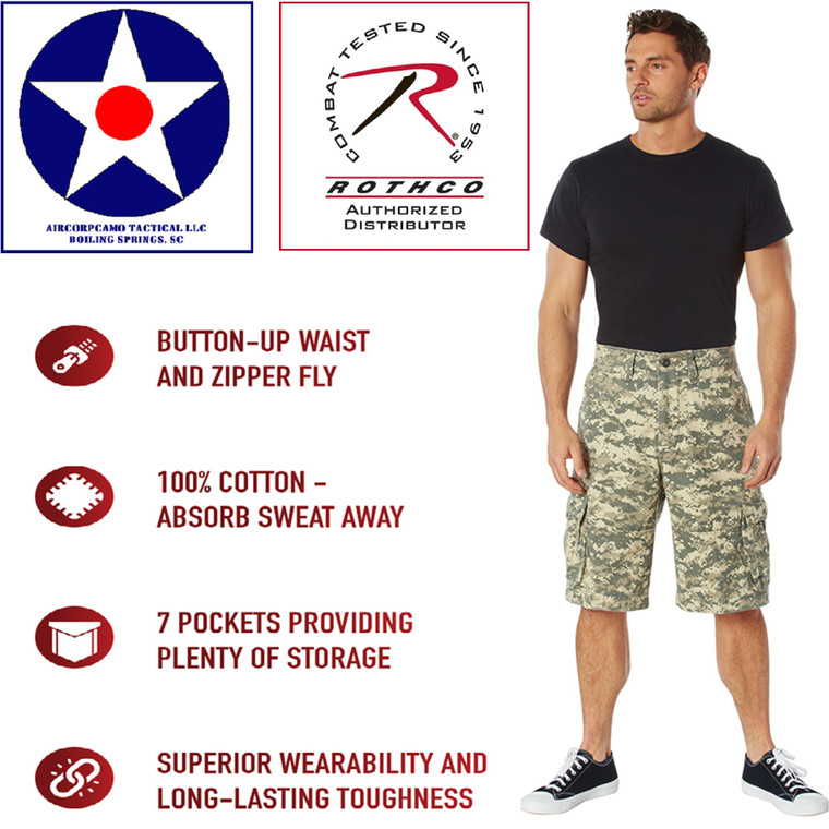 Rugged & Long-Lasting: Constructed from comfortable cotton fabric, our Vintage Utility Cargo Shorts are breathable and easily withstand rigorous outdoor use. The military cargo shorts aren’t afraid to get down and dirty, and are perfect for various outdoor activities, such as camping, hiking, fishing, and even skateboarding.