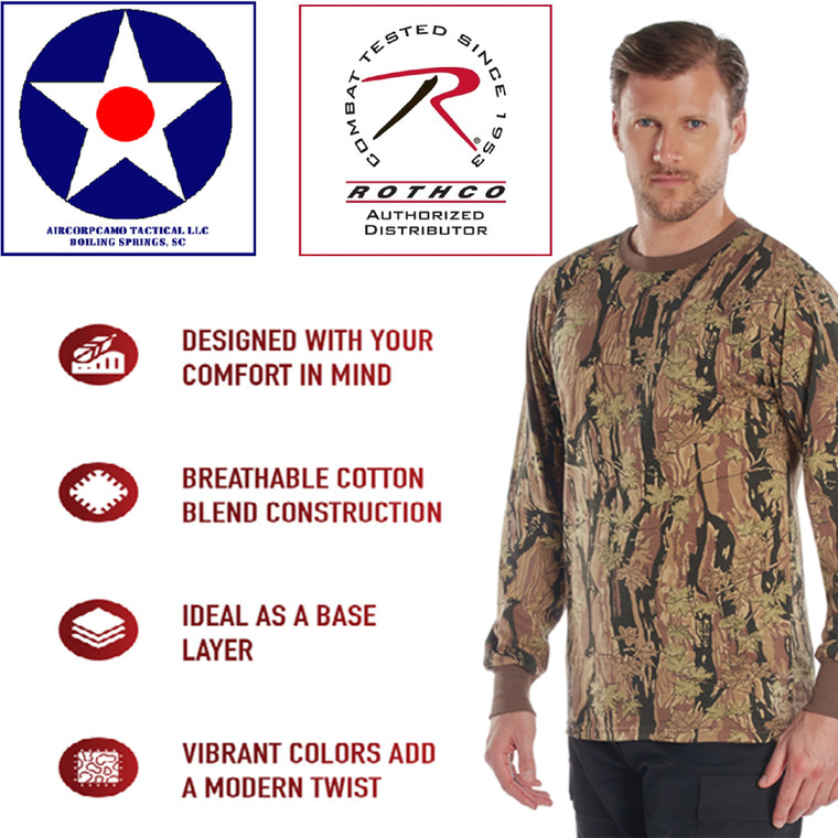 Smokey Branch Camo - Rothco Long Sleeve Color Camo T-Shirt